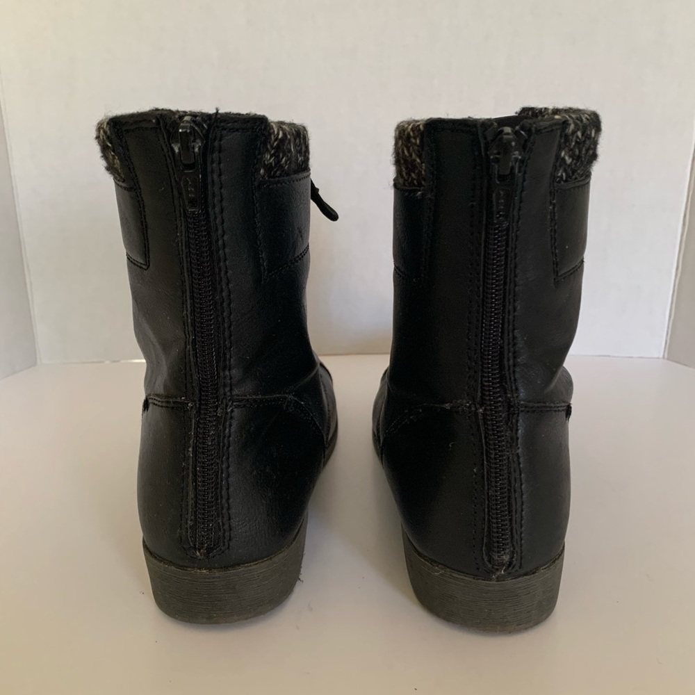 Kohl's Black Lace-Up Boots with Knit Trim Full Zipper Back Women’s Size 10M - Picture 5 of 17